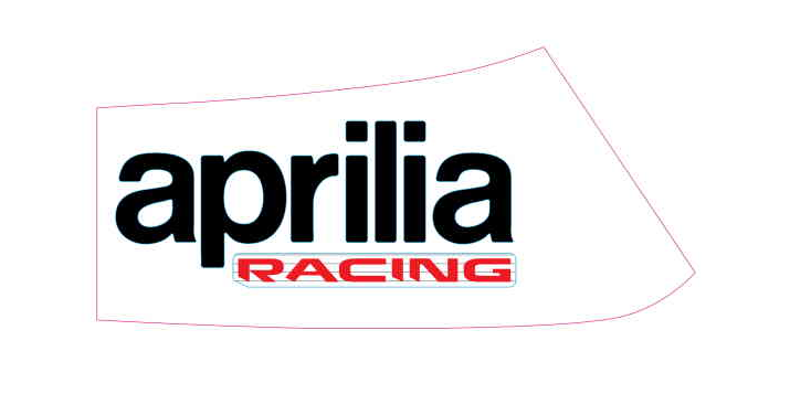 OEM Aprilia RH Fuel tank decal "aprilia racing"