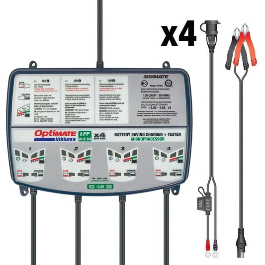 Optimate Lithium Battery Charger - Quad Bank - TM485