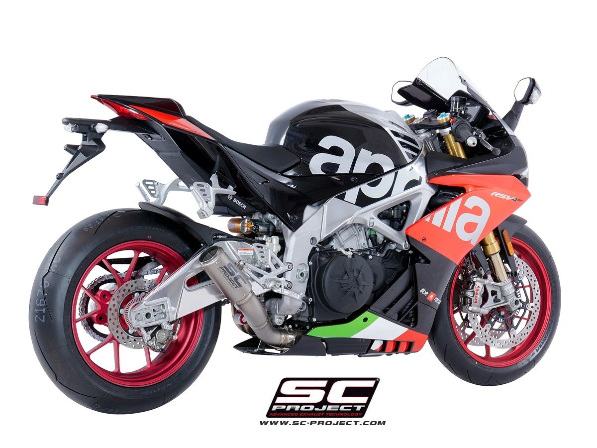 SC Project CR-T Exhaust - "Low Mount" for 2017-2020 Aprilia RSV4 & 2017-2020 Aprilia Tuono V4