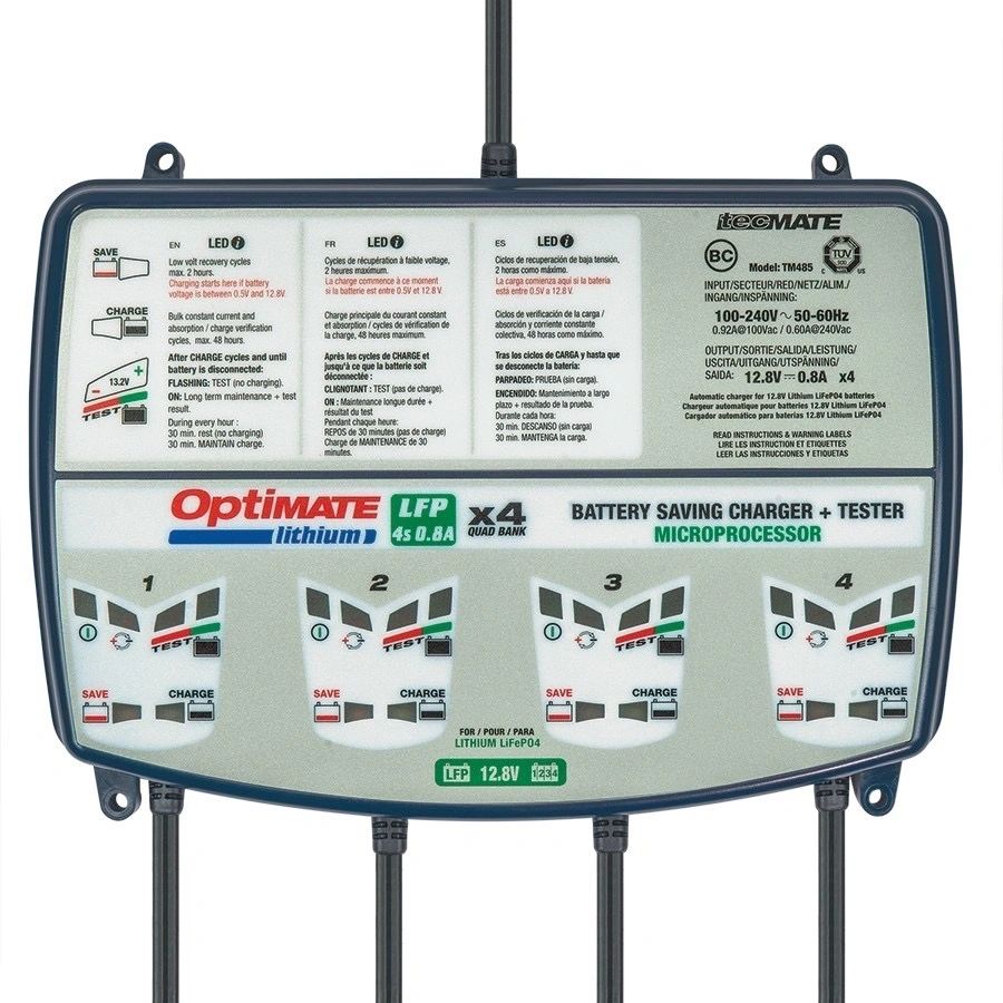 Optimate Lithium Battery Charger - Quad Bank - TM485
