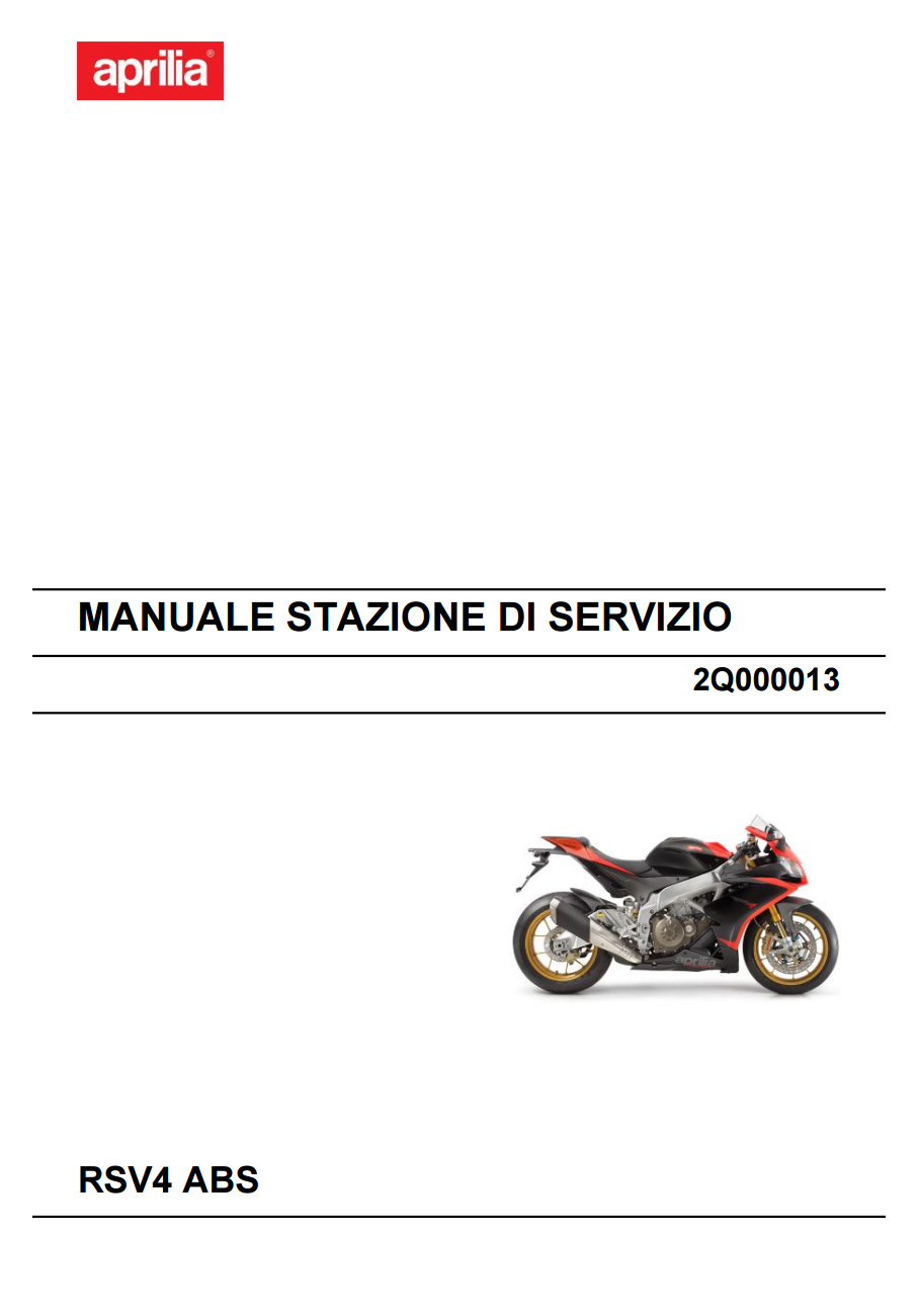 OEM Aprilia Service Manual - 2013-2015 RSV4