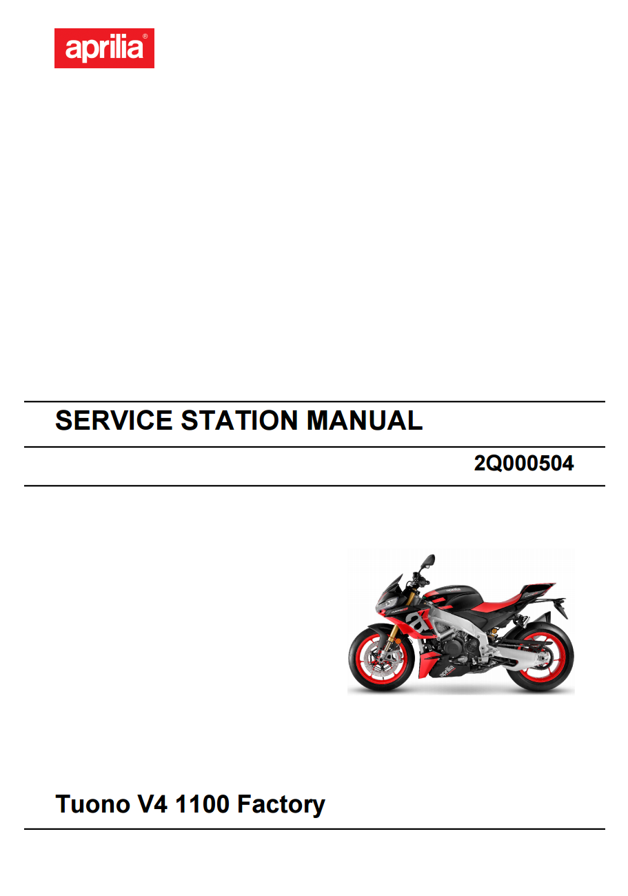 OEM Aprilia Vehicle Service Manual - 2021-2025 Tuono V4