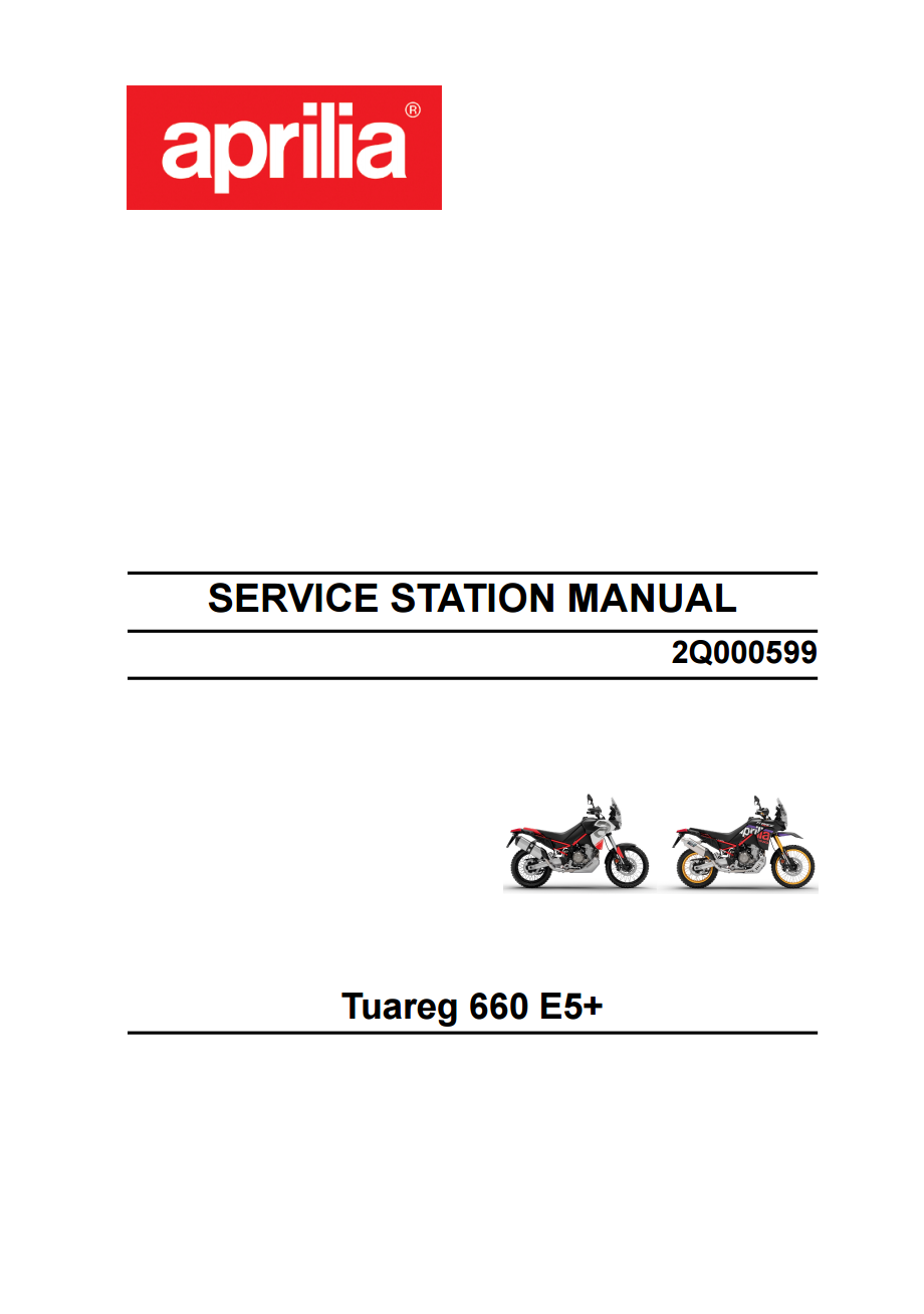 OEM Aprilia Vehicle Service Manual - 2026 Tuareg 660 E5+
