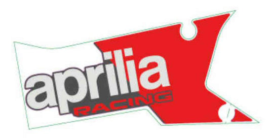 OEM Aprilia LH Lower Fairing Decal 'Aprilia Racing'