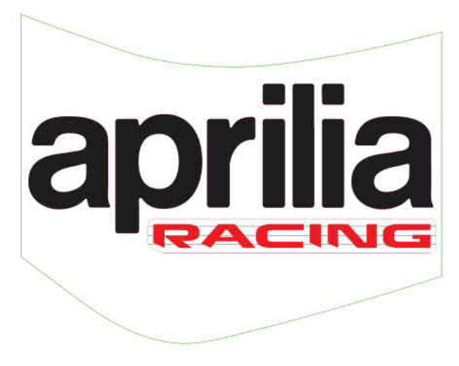 OEM Aprilia LH Fuel Tank Decal 'aprilia racing'