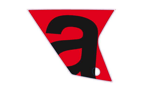 OEM Aprilia RH lower fairing decal "A"