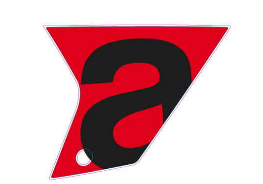 OEM Aprilia LH lower fairing decal "A"