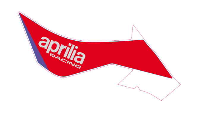 OEM Aprilia RH Fuel tank decal "aprilia racing"