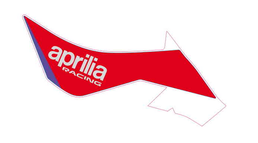 OEM Aprilia RH Fuel tank decal "aprilia racing"