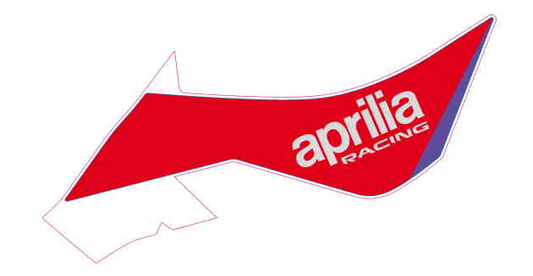 OEM Aprilia LH Fuel tank decal 'aprilia racing'