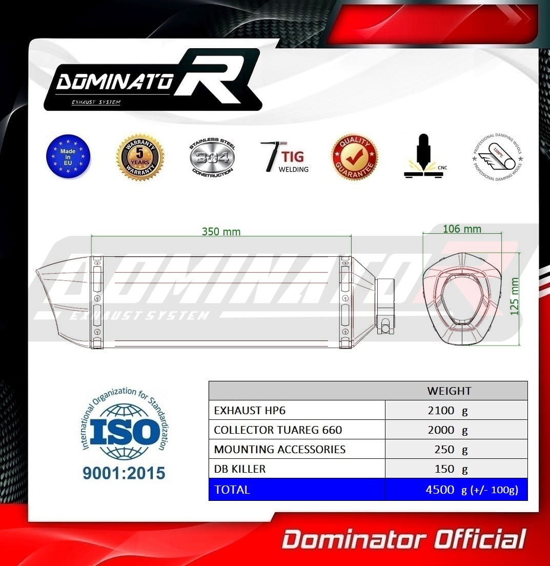 Dominator HP6 Full Exhaust System