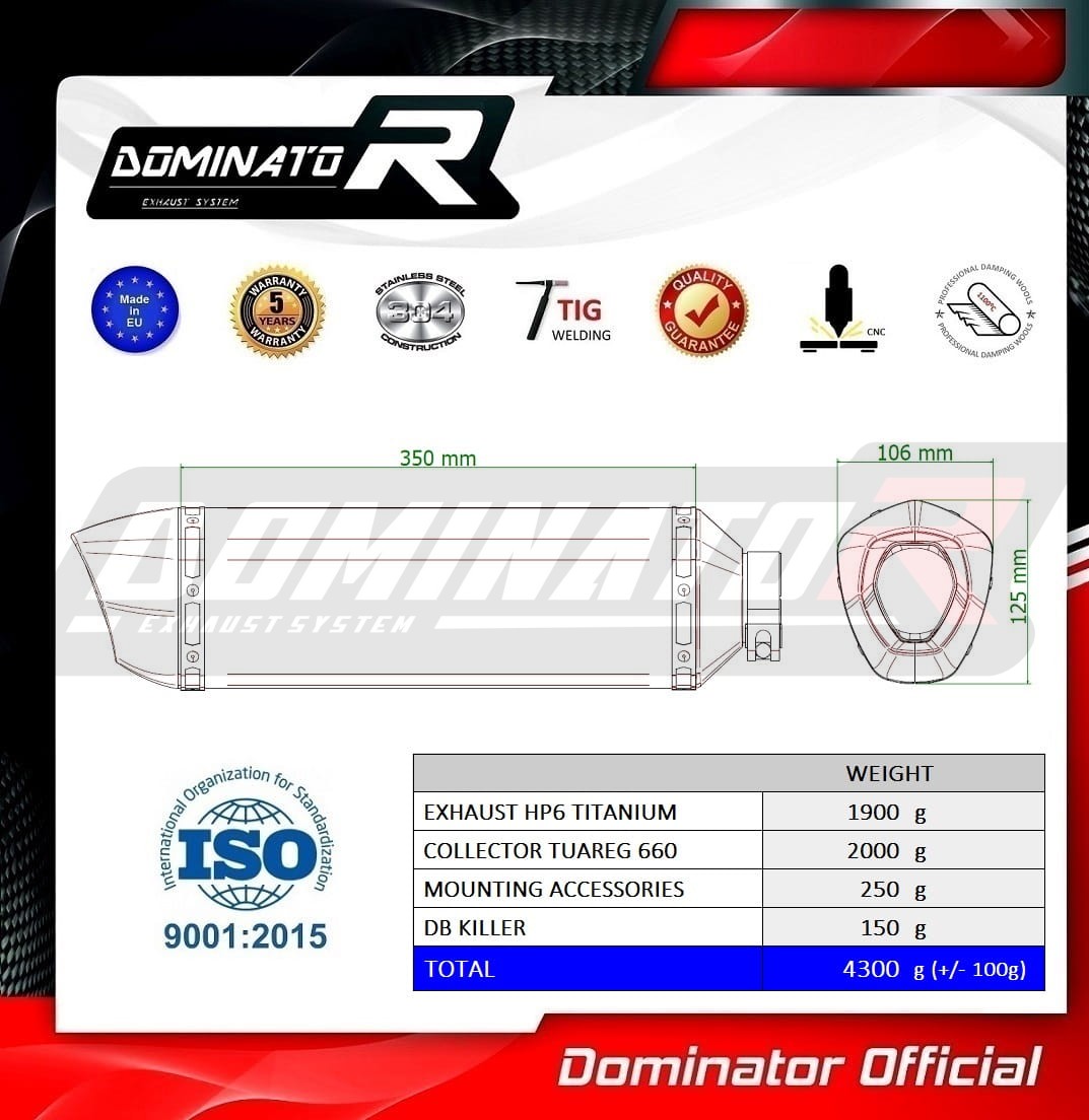 Dominator HP6 Full Exhaust System