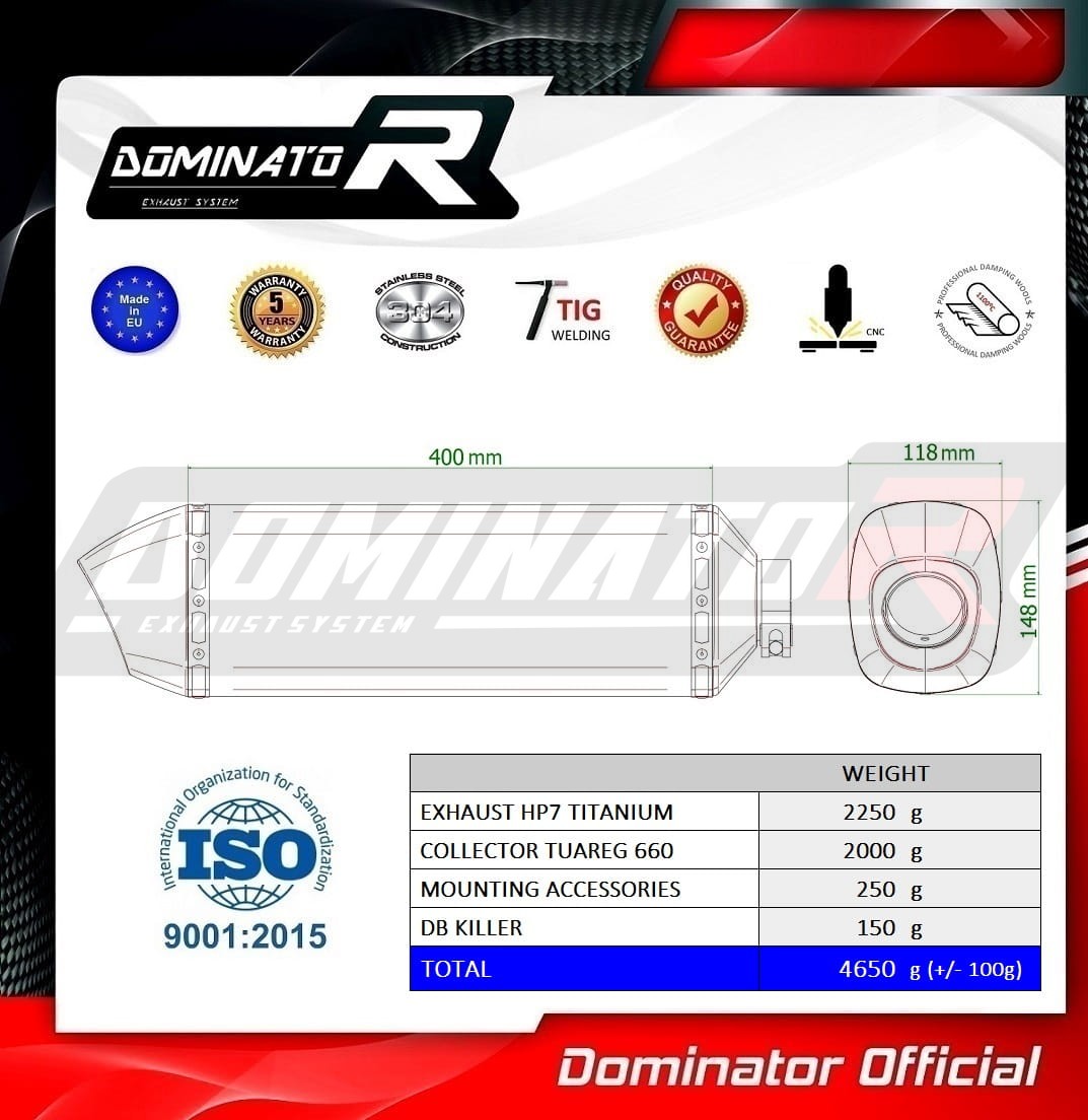Dominator HP7 Full Exhaust System