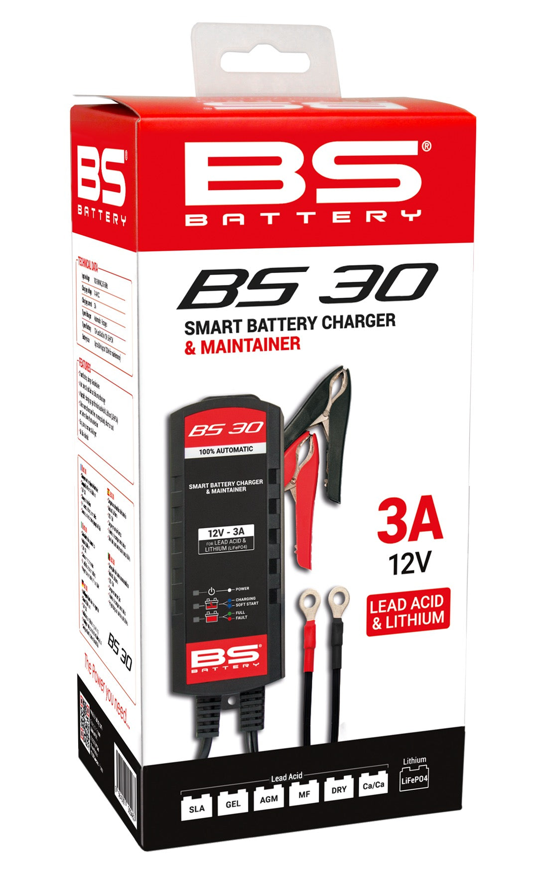 BS Battery BS 30 3A Battery Charger & Maintainer