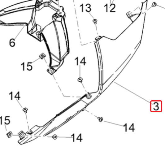 OEM Aprilia LH Rear Fairing - Black