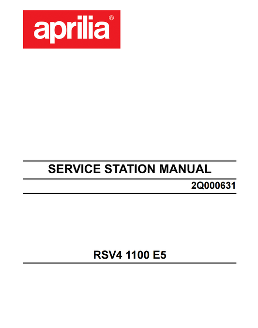 OEM Aprilia Vehicle Service Manual - 2021-2025 RSV4