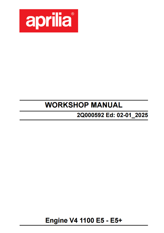 OEM Aprilia Engine Service Manual - 2026 Tuono V4 E5+