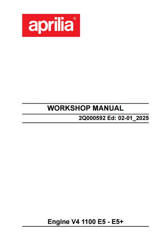 OEM Aprilia Engine Service Manual - 2021-2025 Tuono V4