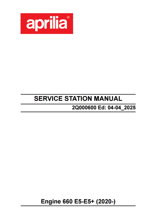 OEM Aprilia Engine Service Manual - 2021-2025 RS 660