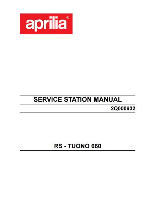 OEM Aprilia Vehicle Service Manual - 2021-2025 RS 660