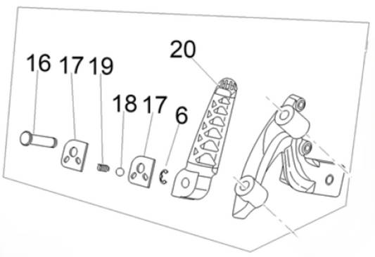 OEM Aprilia RH Passenger Footrest Assembly - Black