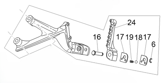 OEM Aprilia LH Passenger Footrest Assembly - Silver