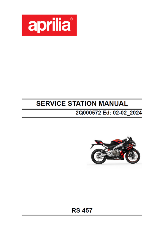 OEM Aprilia Vehicle Service Manual - 2026 RS 457 E5+