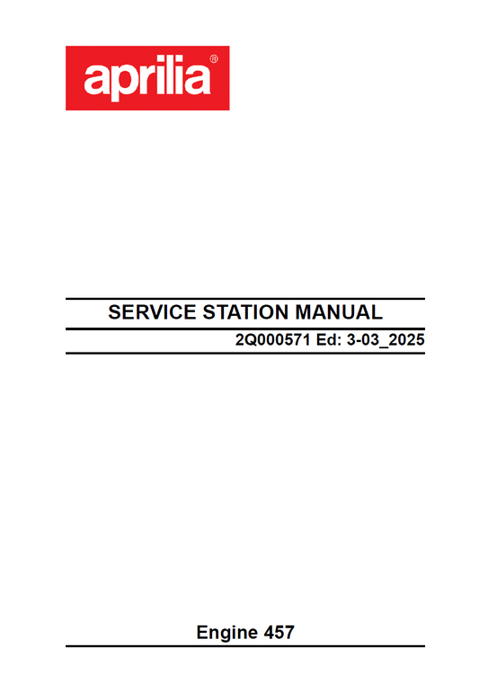 OEM Aprilia Engine Service Manual - 2026 RS 457 E5+