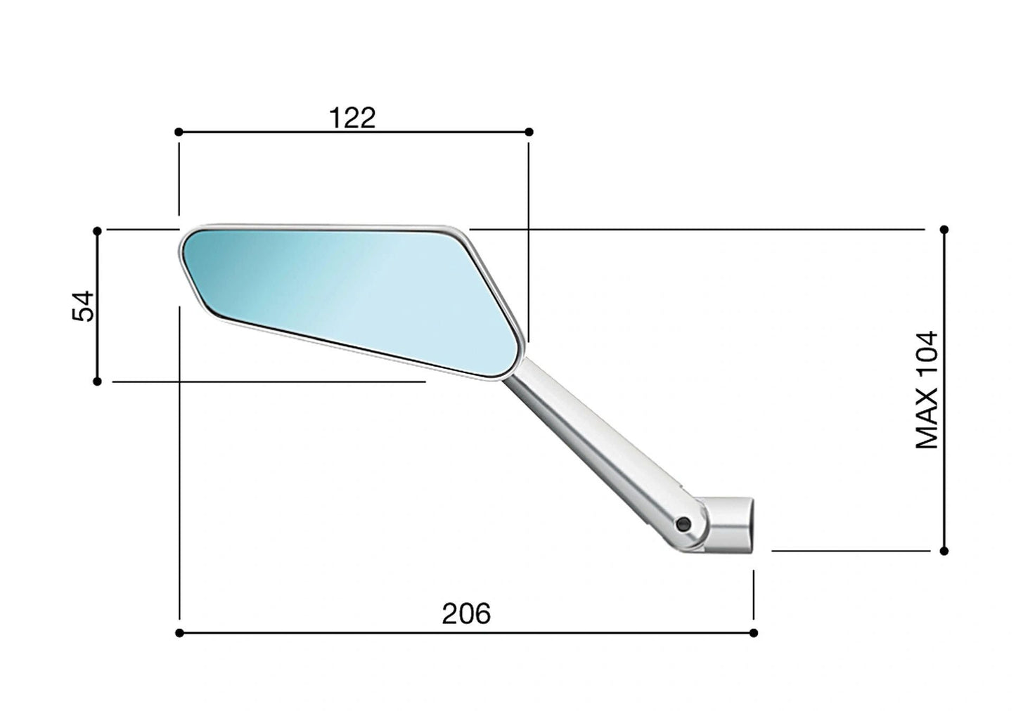 Rizoma Circuit 744 Side Mount Style Mirrors - Bar Mount